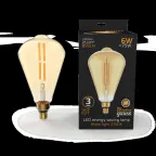 Лампа светодиодная LED Vintage Filament Straight ST164 6W E27 164*297mm Amber 890lm 2700K 1/6 | 157802118 | Gauss