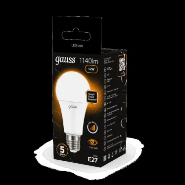 Лампа светодиодная A60 12W 1140lm 3000K Е27 шаг. диммирование LED 1/10/50 | 102502112-S | Gauss