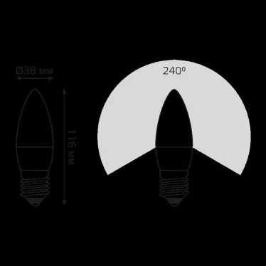 Лампа светодиодная Elementary Свеча 12W 950lm 4100K E27 LED 1/10/100 | 30222 | Gauss