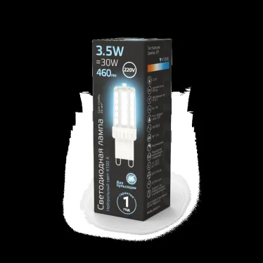 Лампа светодиодная G9 AC185-265V 3,5W 460lm 4100K керамика LED 1/10/200 | 107009205 | Gauss