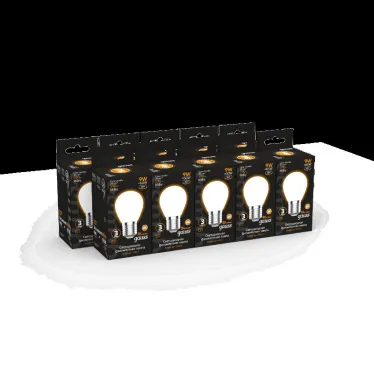 Лампа светодиодная Filament Шар 9W 590lm 3000К Е27 milky LED 1/10/50 | 105202109 | Gauss