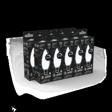 Лампа светодиодная Filament Свеча 9W 610lm 4100К Е14 milky диммируемая LED 1/10/50 | 103201209-D | Gauss
