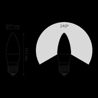 Лампа светодиодная Elementary Свеча 10W 750lm 6500K E27 LED 1/10/100 | 30230 | Gauss