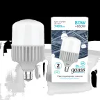 Лампа светодиодная промышленная Elementary T140 80W 6400lm 4000K E40 LED 1/8 | 63428 | Gauss