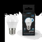 Лампа светодиодная Шар 7W 550lm 6500K Е27 шаг. диммирование LED 1/10/100 | 105102307-S | Gauss