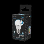 Лампа светодиодная Шар 7W 550lm 6500K Е27 шаг. диммирование LED 1/10/100 | 105102307-S | Gauss