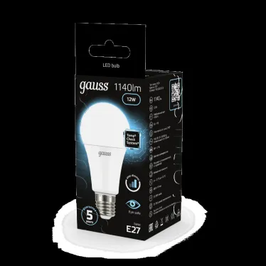 Лампа светодиодная A60 12W 1140lm 4100K Е27 шаг. диммирование LED 1/10/50 | 102502212-S | Gauss