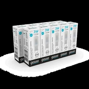 Лампа светодиодная Elementary G9 AC220-240V 3W 240lm 4100K пластик LED 1/10/200 | 14923 | Gauss