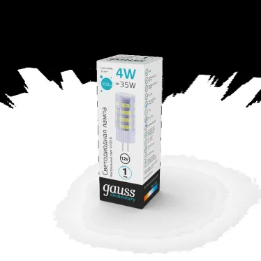 Лампа светодиодная Elementary G4 12V 4W 400lm 4100K керамика LED 1/10/200 | 10724 | Gauss