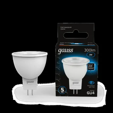 Лампа светодиодная MR11 3W 300lm 6500K GU4 LED 1/10/100 | 132517303 | Gauss