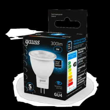 Лампа светодиодная MR11 3W 300lm 6500K GU4 LED 1/10/100 | 132517303 | Gauss
