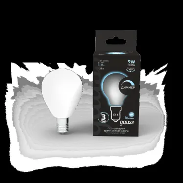 Лампа светодиодная Filament Шар 9W 610lm 4100К Е14 milky диммируемая LED 1/10/50 | 105201209-D | Gauss