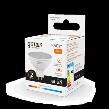 Лампа светодиодная Elementary MR16 11W 850lm 3000K GU5.3 LED 1/10/100 | 13511 | Gauss