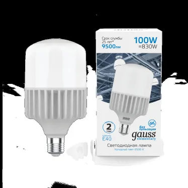 Лампа светодиодная промышленная Elementary T160 100W 9500lm 6500K E40 LED 1/8 | 63430 | Gauss