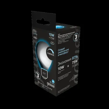 Лампа светодиодная Filament А160 10W 890lm 4100К Е27 milky диммируемая LED 1/6 | 179202210-D | Gauss