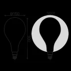 Лампа светодиодная Filament А160 10W 890lm 4100К Е27 milky диммируемая LED 1/6 | 179202210-D | Gauss