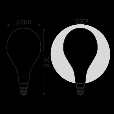Лампа светодиодная Filament А160 10W 890lm 4100К Е27 milky диммируемая LED 1/6 | 179202210-D | Gauss