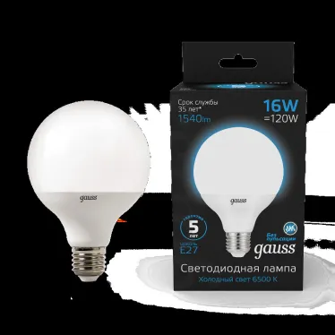 Лампа светодиодная G95 16W 1400lm 6500K E27 LED 1/20 | 105102316 | Gauss