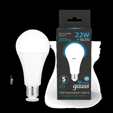 Лампа светодиодная A70 22W 1640lm 6500K E27 LED 1/10/50 | 102502322 | Gauss
