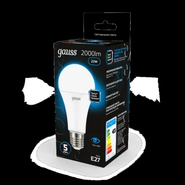 Лампа светодиодная A70 22W 1640lm 6500K E27 LED 1/10/50 | 102502322 | Gauss