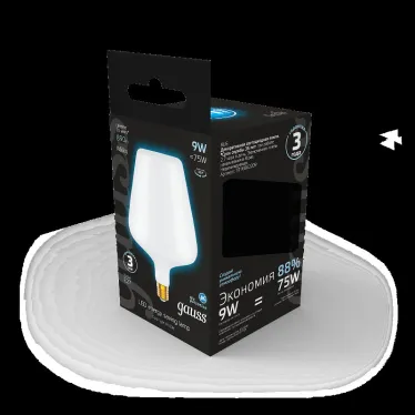 Лампа светодиодная Filament V160 9W 890lm 4100К Е27 milky LED 1/6 | 1016802209 | Gauss