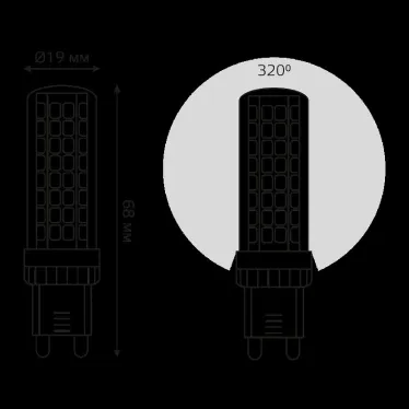 Лампа светодиодная G9 AC185-265V 5,5W 550lm 4100K керамика диммируемая LED 1/10/200 | 107309255-D | Gauss