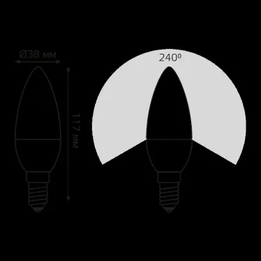 Лампа светодиодная Elementary Свеча 12W 950lm 6500K Е14 LED 1/10/100 | 33132 | Gauss