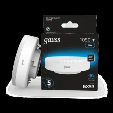 Лампа светодиодная GX53 11W 1050lm 6500K LED 1/10/100 | 108008311 | Gauss