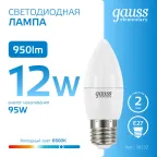 Лампа светодиодная Elementary Свеча 12W 950lm 6500K E27 LED 1/10/100 | 30232 | Gauss