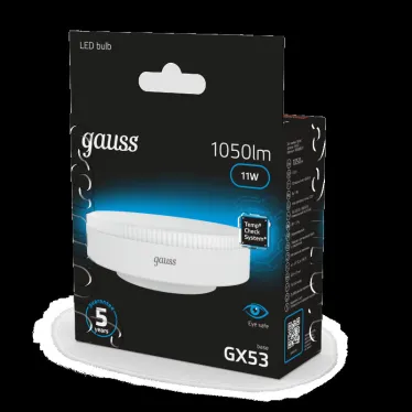 Лампа светодиодная GX53 11W 1050lm 6500K LED 1/10/100 | 108008311 | Gauss