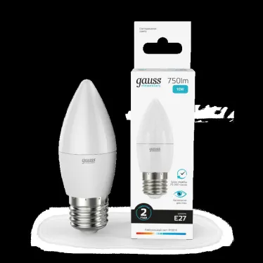 Лампа светодиодная Elementary Свеча 10W 750lm 4100K E27 LED 1/10/100 | 30220 | Gauss