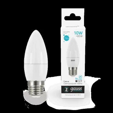 Лампа светодиодная Elementary Свеча 10W 750lm 4100K E27 LED 1/10/100 | 30220 | Gauss