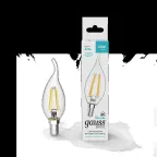 Лампа светодиодная Basic Filament Свеча на ветру 4,5W 420lm 4100К Е14 LED 1/10/50 | 1041125 | Gauss