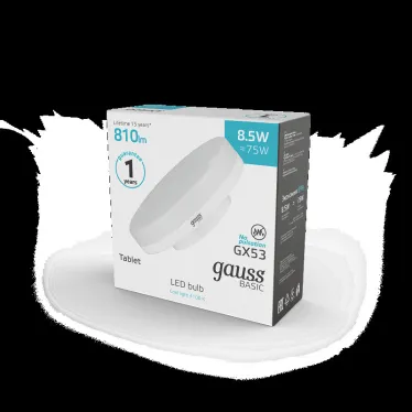 Лампа светодиодная Basic GX53 8,5W 810lm 4100K LED 1/10/100 | 20849292 | Gauss