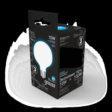 Лампа светодиодная Filament G95 10W 1100lm 4100К Е27 milky LED 1/20 | 189202210 | Gauss