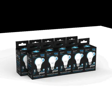 Лампа светодиодная A60 10W 920lm 6500K Е27 шаг. диммирование LED 1/10/50 | 102502310-S | Gauss
