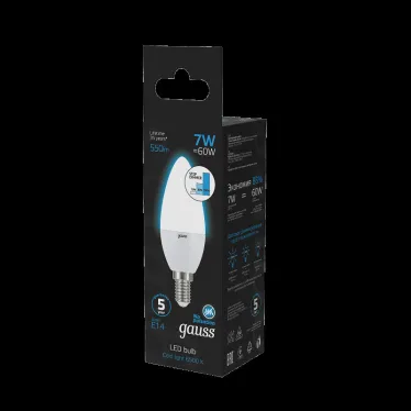 Лампа светодиодная свеча 7W 550lm 6500К E14 шаг. диммирование LED1/10/100 | 103101307-S | Gauss