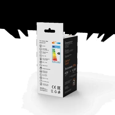 Лампа светодиодная Basic Filament Шар 4,5W 380lm 2700К Е27 milky LED 1/10/50 | 1055215 | Gauss