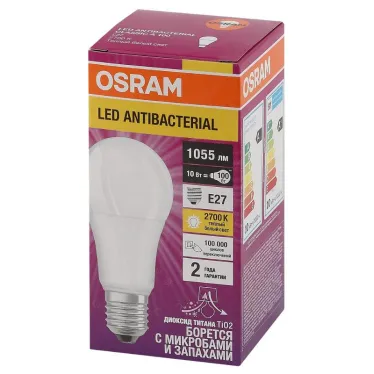 Лампа светодиодная LED Antibacterial LC CL- A 10W/827 230V FR E27 10X1 | 4058075561076 | OSRAM