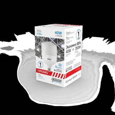 Лампа светодиодная промышленная Elementary T120 40W 3150lm 6500K E40 Promo LED 1/20 | 60434 | Gauss