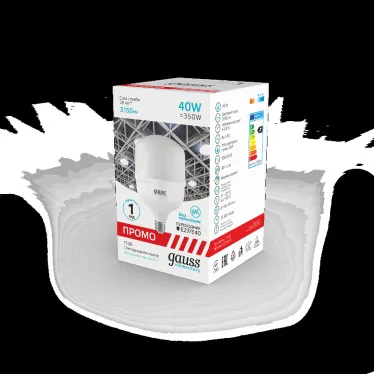 Лампа светодиодная промышленная Elementary T120 40W 3150lm 4100K E40 Promo LED 1/20 | 60424 | Gauss