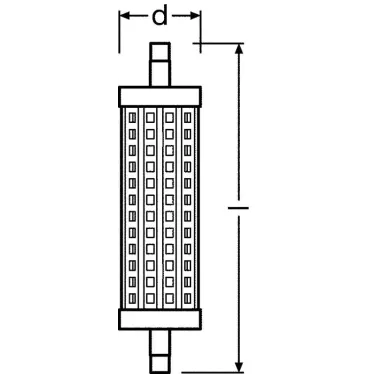 Лампа светодиодная PARATHOM LINE 118 CL 100 non-dim 12, 5W/827 R7S | 4058075812116 | Osram