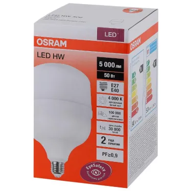 Лампа светодиодная промышленная LED HW 50W/840 230V E27/E40 8X1 5000Лм | 4058075576858 | OSRAM