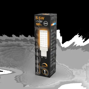 Лампа светодиодная G9 AC185-265V 5,5W 550lm 3000K керамика диммируемая LED 1/10/200 | 107309155-D | Gauss