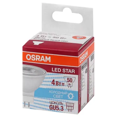 Лампа светодиодная LED LS MR16 50 110° 4,2W/850 GU5.3 220V | 4052899981157 | Osram