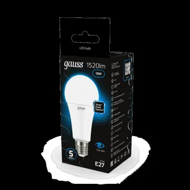 Лампа светодиодная A60 16W 1520lm 6500K E27 LED 1/10/50 | 102502316 | Gauss