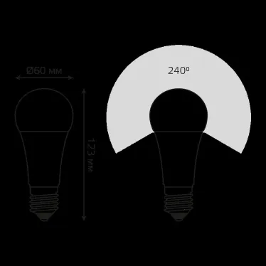 Лампа светодиодная A60 16W 1520lm 6500K E27 LED 1/10/50 | 102502316 | Gauss