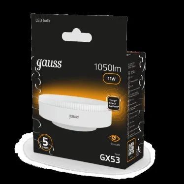 Лампа светодиодная GX53 11W 1050lm 3000K LED 1/10/100 | 108008111 | Gauss