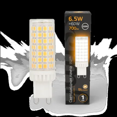 Лампа светодиодная G9 AC185-265V 6,5W 770lm 3000K керамика LED 1/10/200 | 107309106 | Gauss