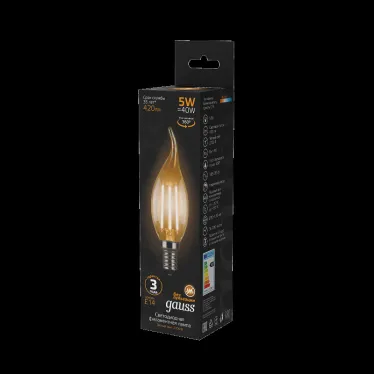 Лампа светодиодная LED 5Вт E14 220В 2700К свеча на ветру | 104801105 | Gauss